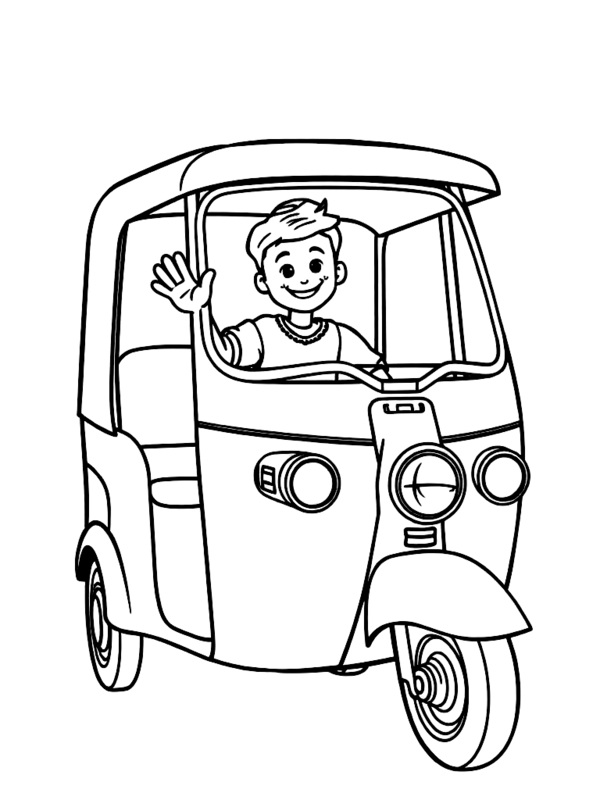 Sample coloring page 3 from the Chiang Mai coloring book