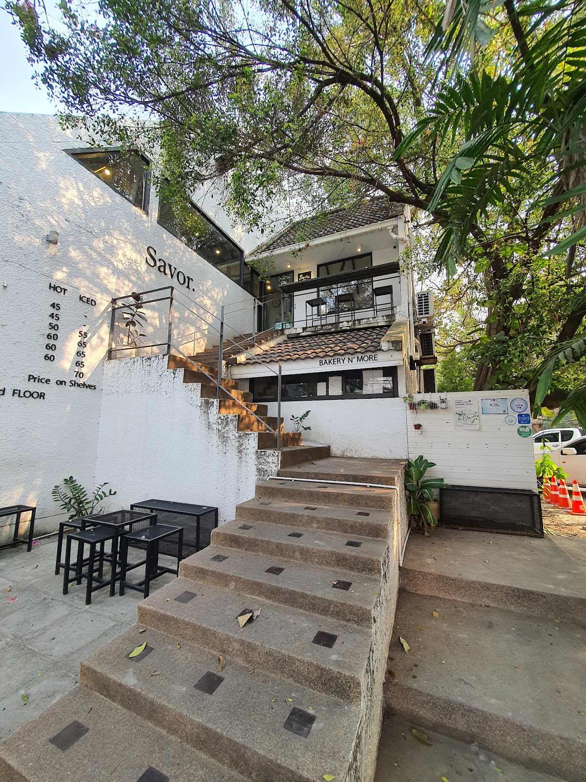 Savor Society front entrance stairs